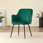 Elegant Miami Dining Table Set With 4 Velvet Charlotte Chairs | Green