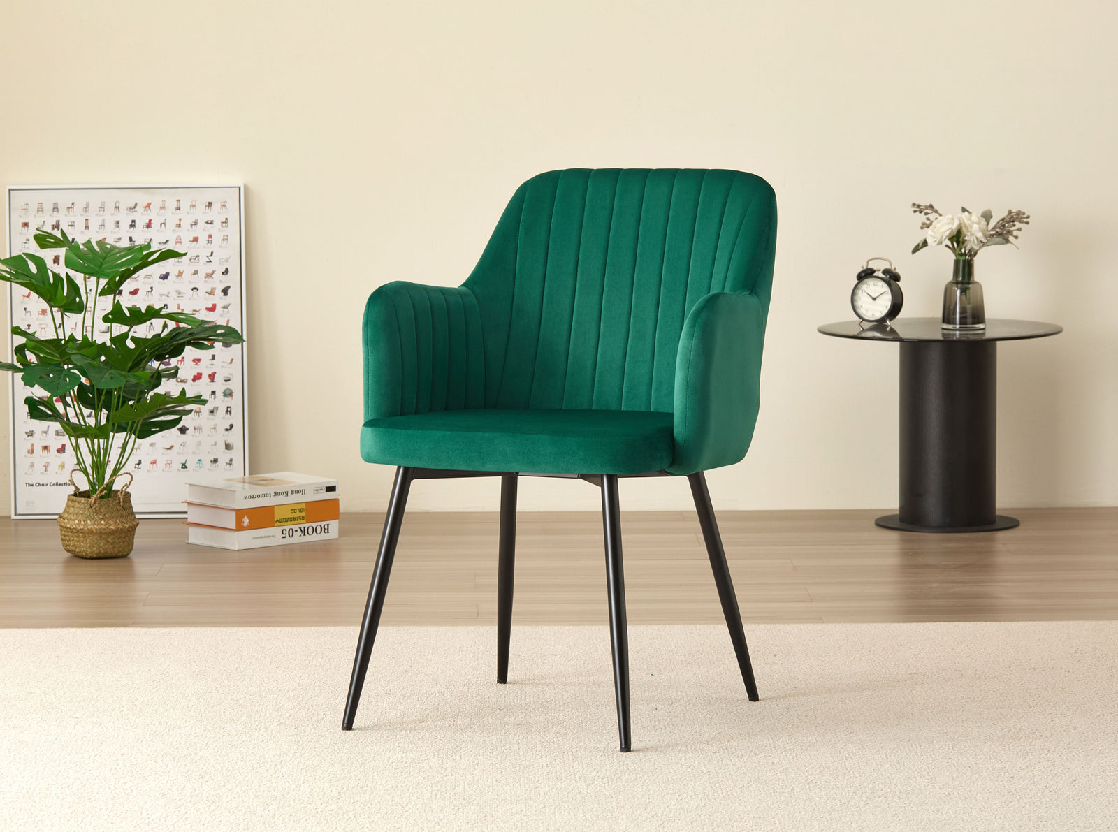 Charlotte Velvet Dining Chairs Set Of 2 - Modern Elegance And Comfort | Green