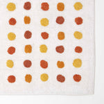 Tufted Cotton Bath Mat With Polka Dot Design | 50 x 80cm | Orange & White