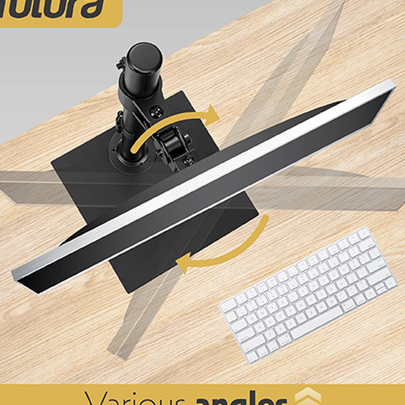 Futura Futura Single Monitor Stand 13 To 32 Inch Height Adjustable Freestanding Base Supports 8kg