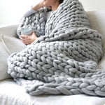Knitted Blankets Chunky Knit Throw Blanket Handwoven For Home Decor