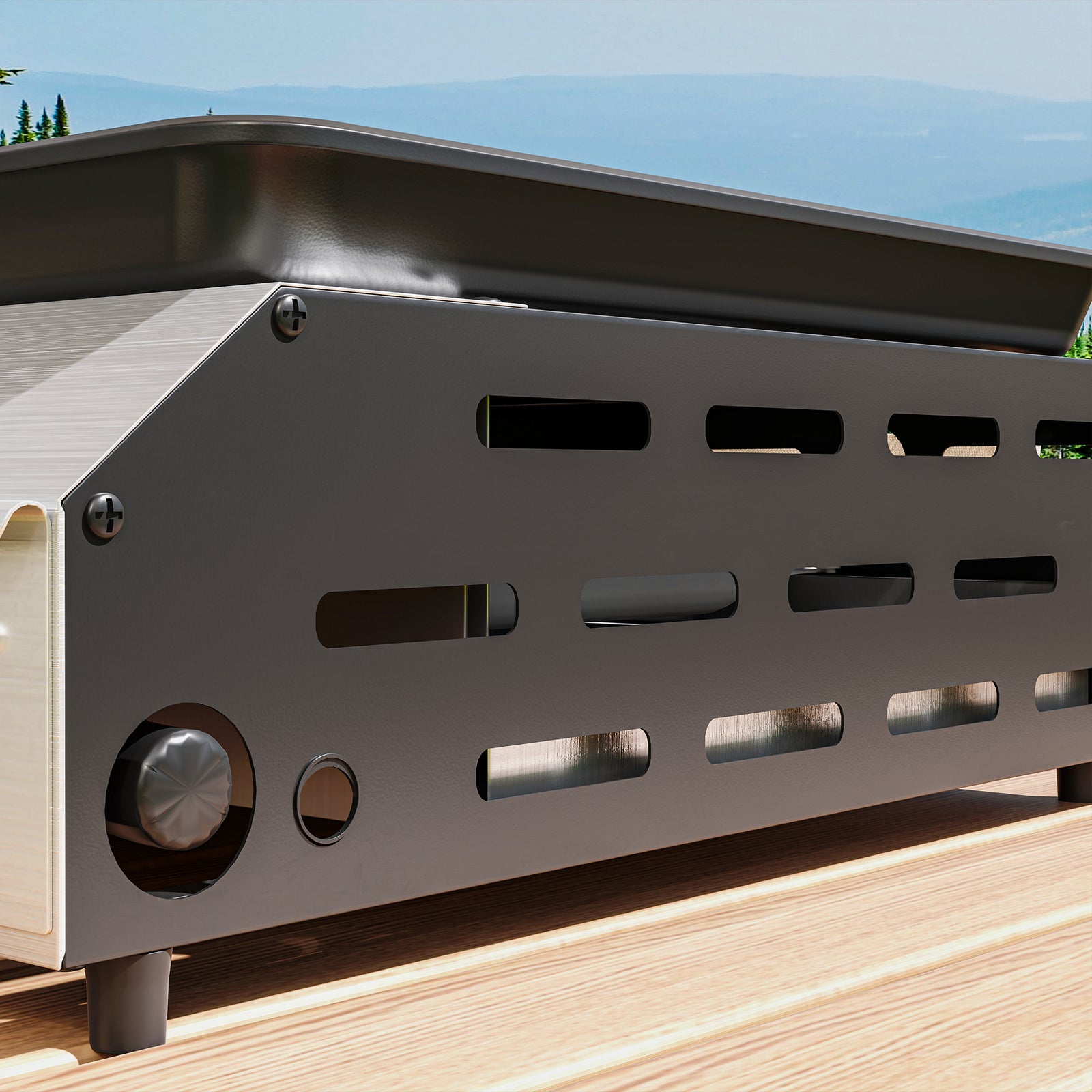 Gas Grill, Gas Bbq W/ Non-stick Griddle For Camping | Large | Silver