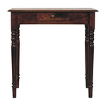 Solid Wood California Walnut Writing Desk, 1 Drawer, Dark Brown