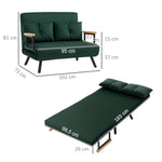 Click Clack 2 Seater Sofa Bed For Living Room, Guest Room | Green