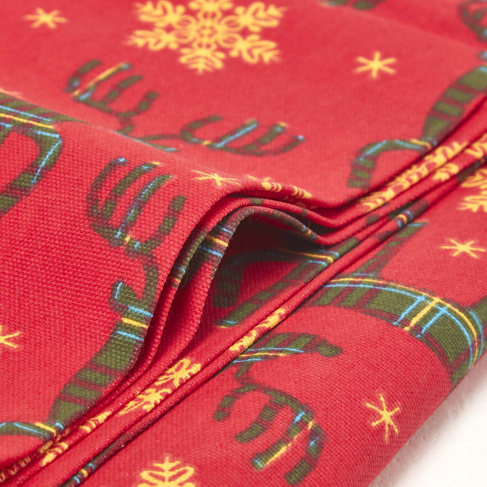 Red Reindeer 100% Cotton Christmas Tablecloth | 137 x 178cm | Red