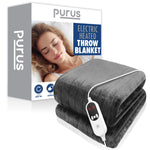 Deluxe Xl Electric Throw Heated Double Over Electric Blanket Soft Fleece 9 Heat & 12 Timer Settings | XL | Grey