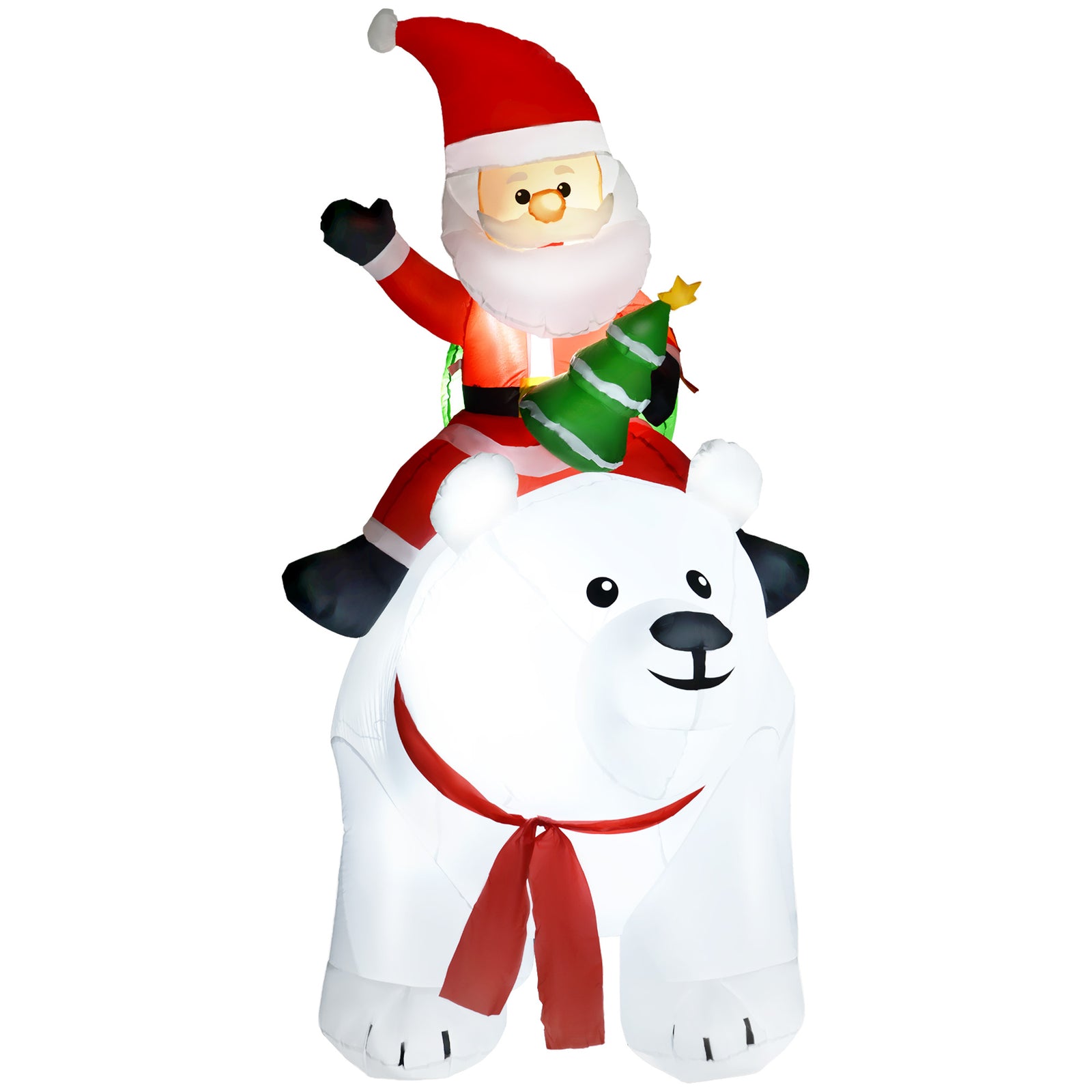 6.6ft Christmas Inflatable Santa Claus With Polar Bear
