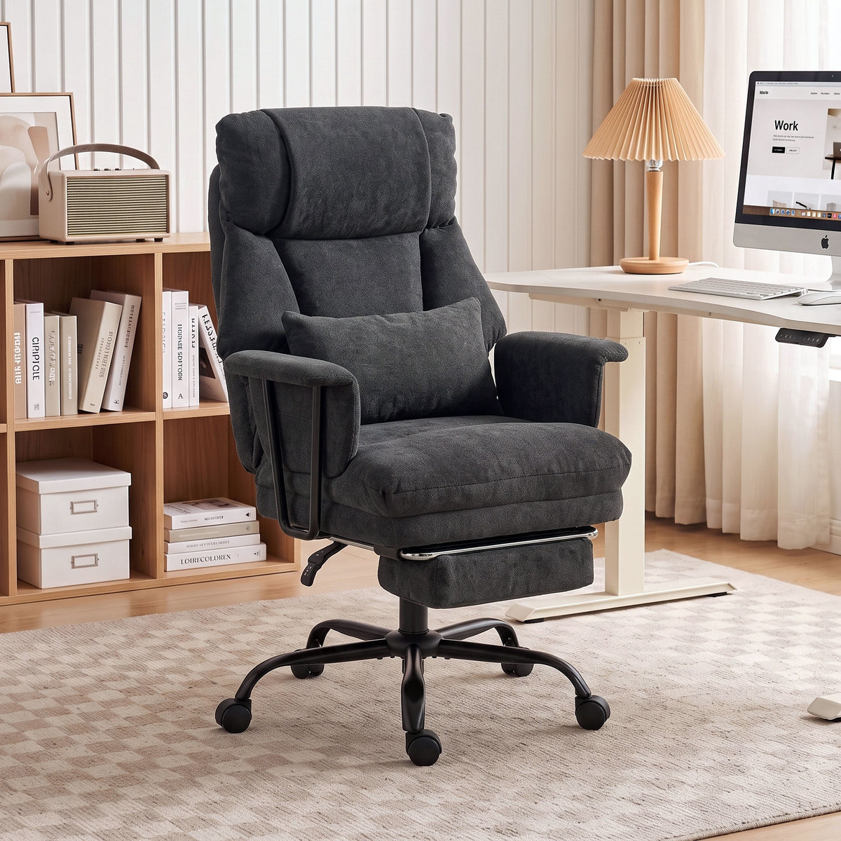 180kg Office Chair, Desk Chair With Lumbar Support | Black