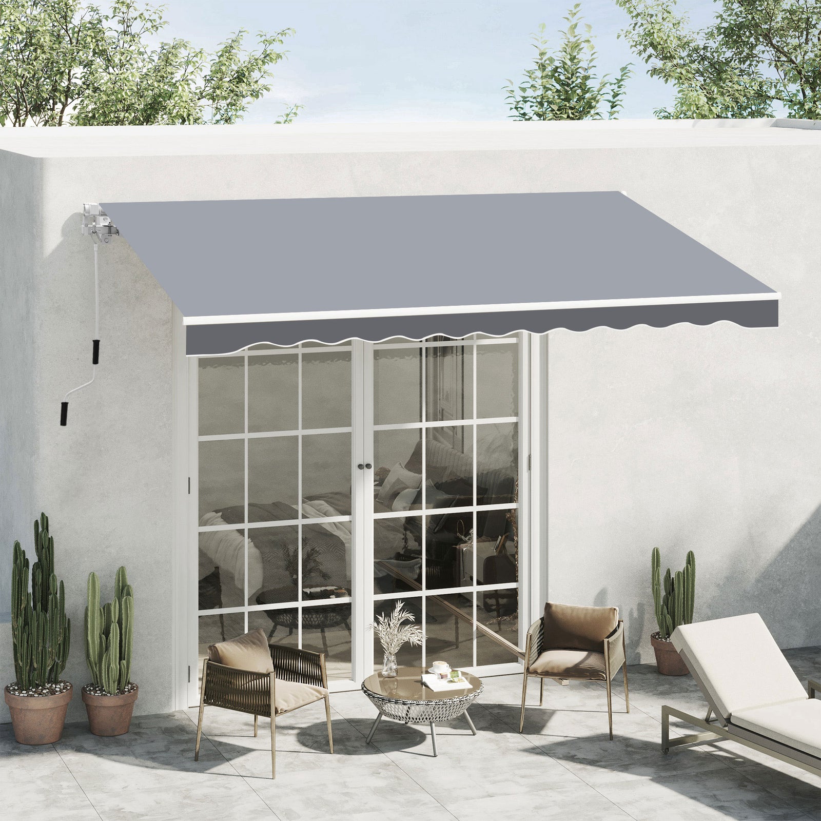 2.5x2m Garden Patio Manual Awning