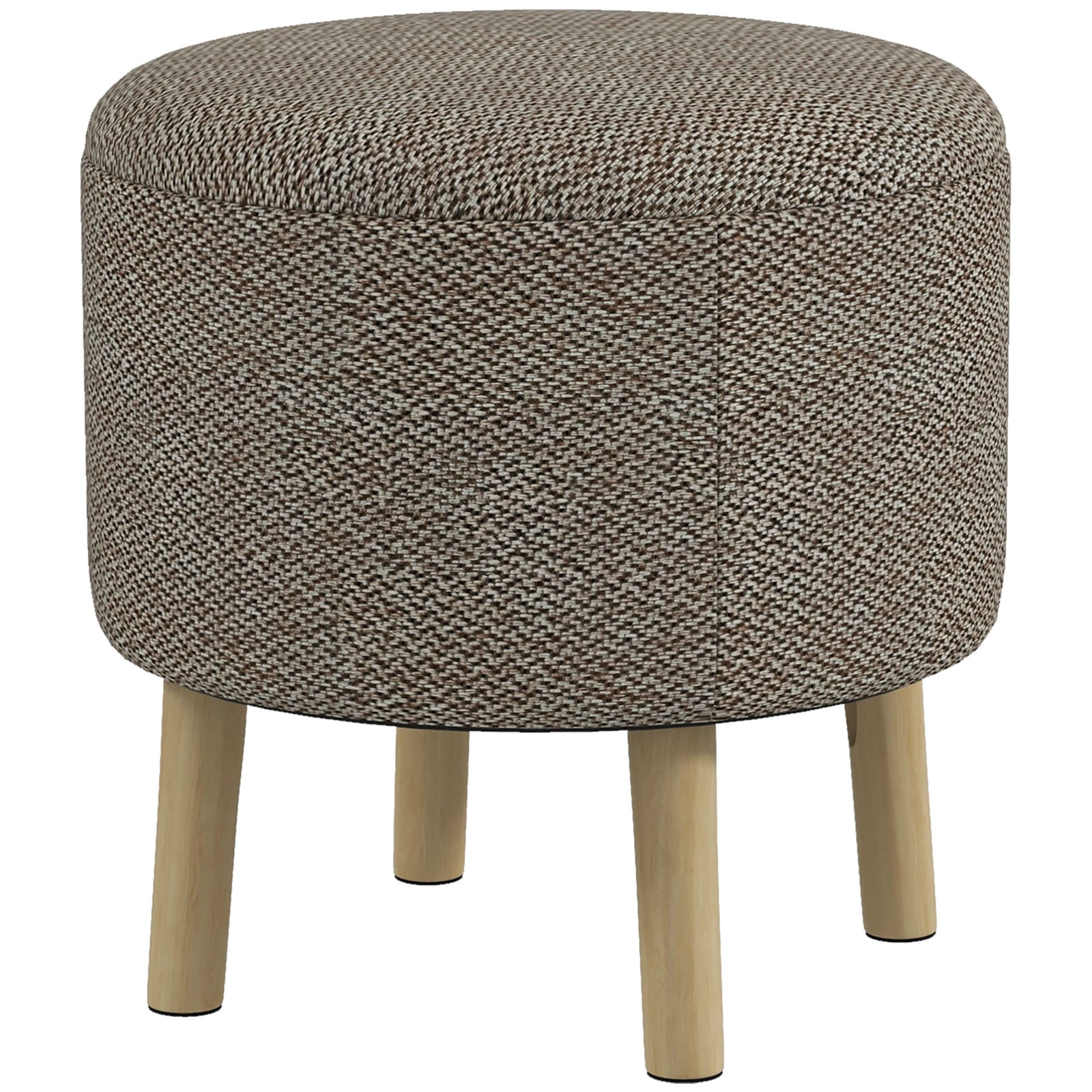 Round Storage Ottoman, Hidden Space, Cushioned
