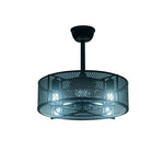 20 Inch Black Industrial Ceiling Fan With 8 Metal Blades & Remote Control 3 Speed Adjustable Modern Fan Light