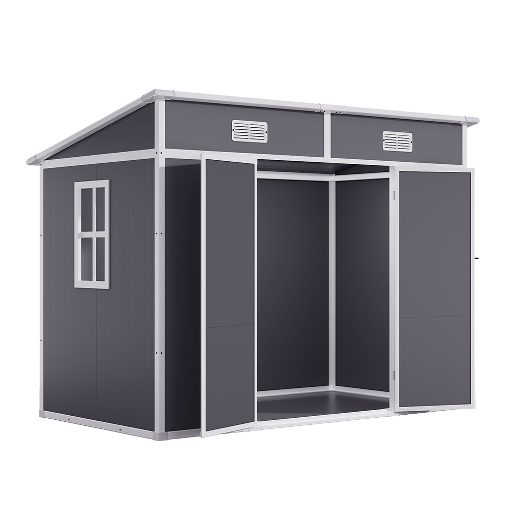 Outdoor Plastic Garden Storage Shed | Large | Light Grey