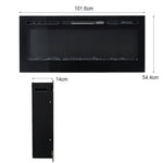 40/50/60-inch Wall Mounted & Recessed Led Electric Fireplace With 12 Flame Colors, Adjustable Brightness & Remote Control | Small