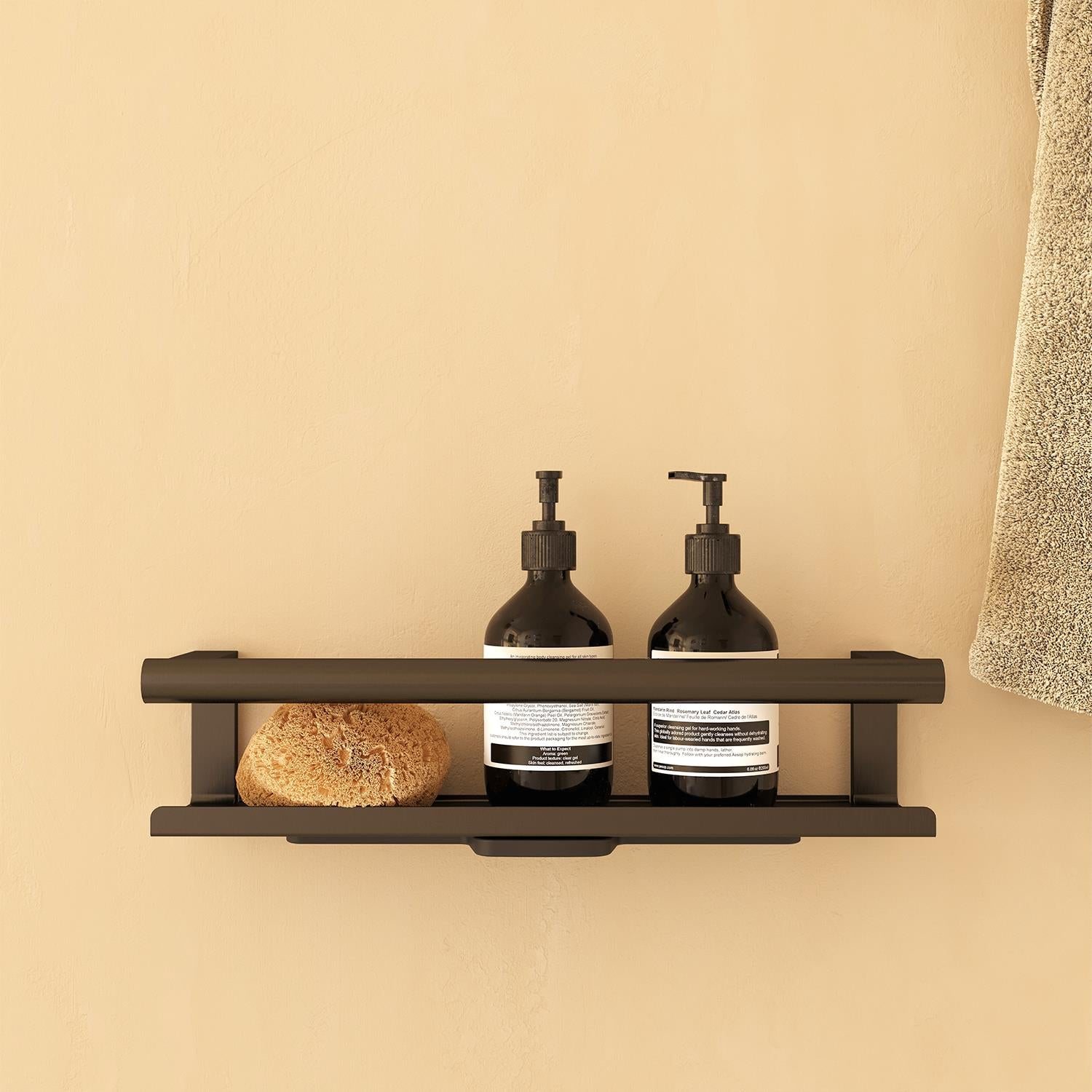 Bathroom Shelf, Organizer, Brushed Black Pvd , Architect S+ Collection