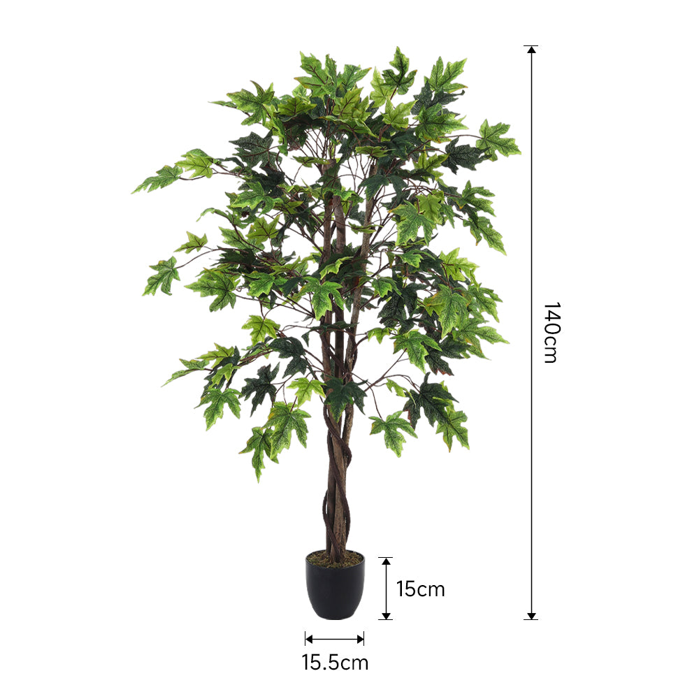140cm Artificial Maple Tree Decorative Plant In Planter