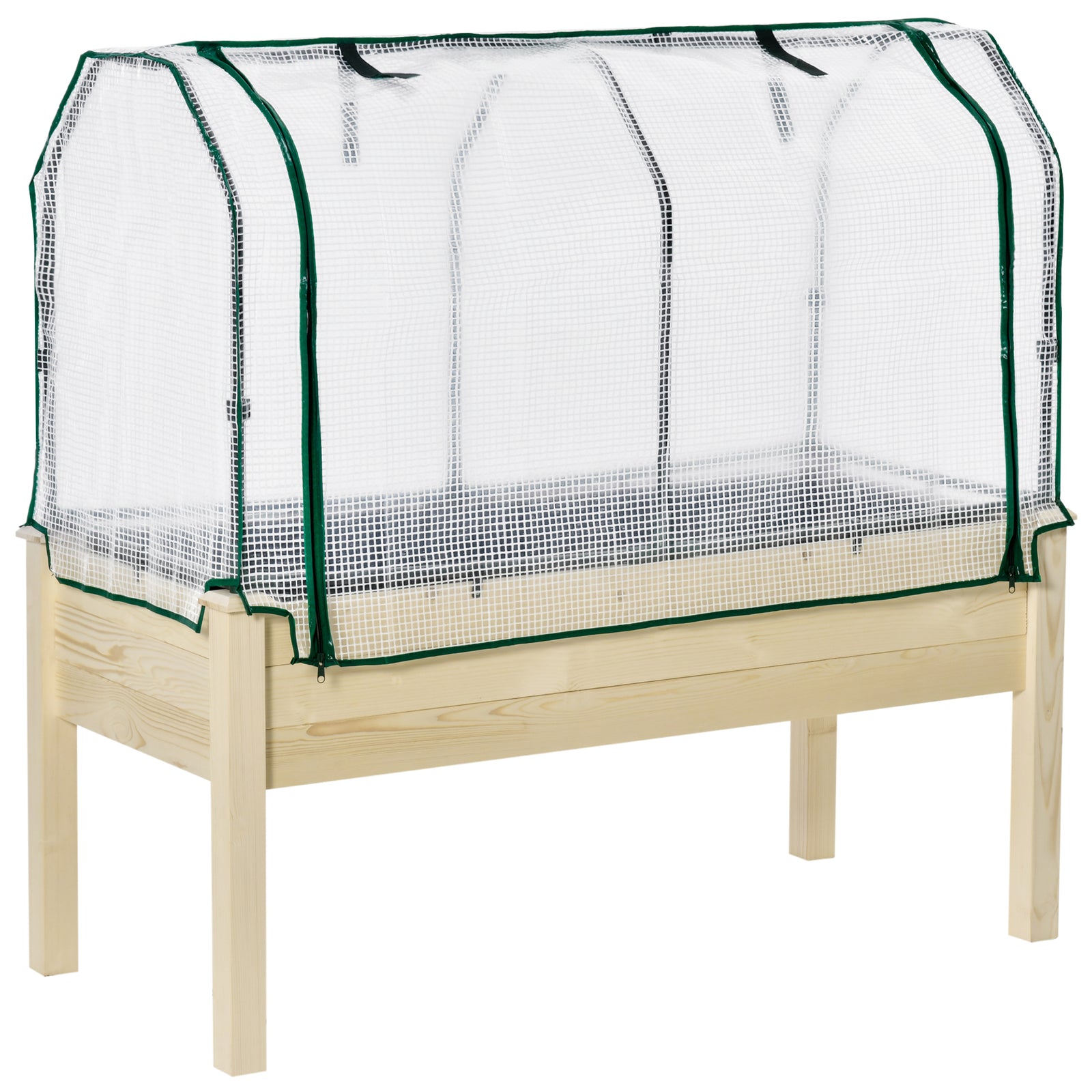 Raised Wood Planter Box With Pe Cover Natural