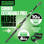 500w Hedge Trimmer Garden Electric Long Reach Telescopic Extendable Hedge Cutter Corded
