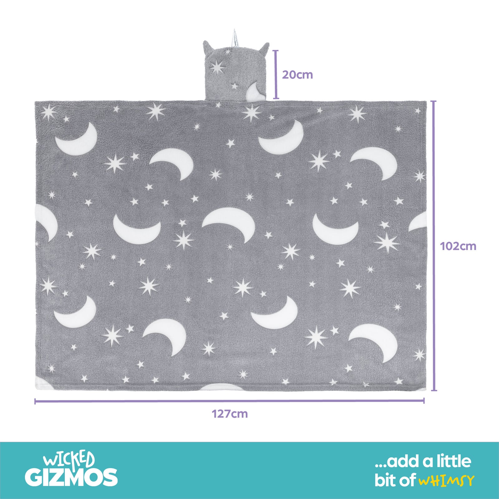 Moonglow In The Dark Kids Hooded Blanket