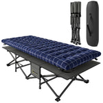 Camping Cot Heavy Duty Folding Bed With Soft Pad | Blue