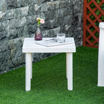Garden Side Table Outdoor Square Coffee Table - White