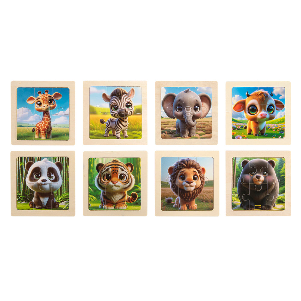 Wooden Toddler Animals Cognitive Jigsaw Puzzle Set