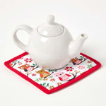 HOMESCAPES Red Owls Cotton Pot Holder