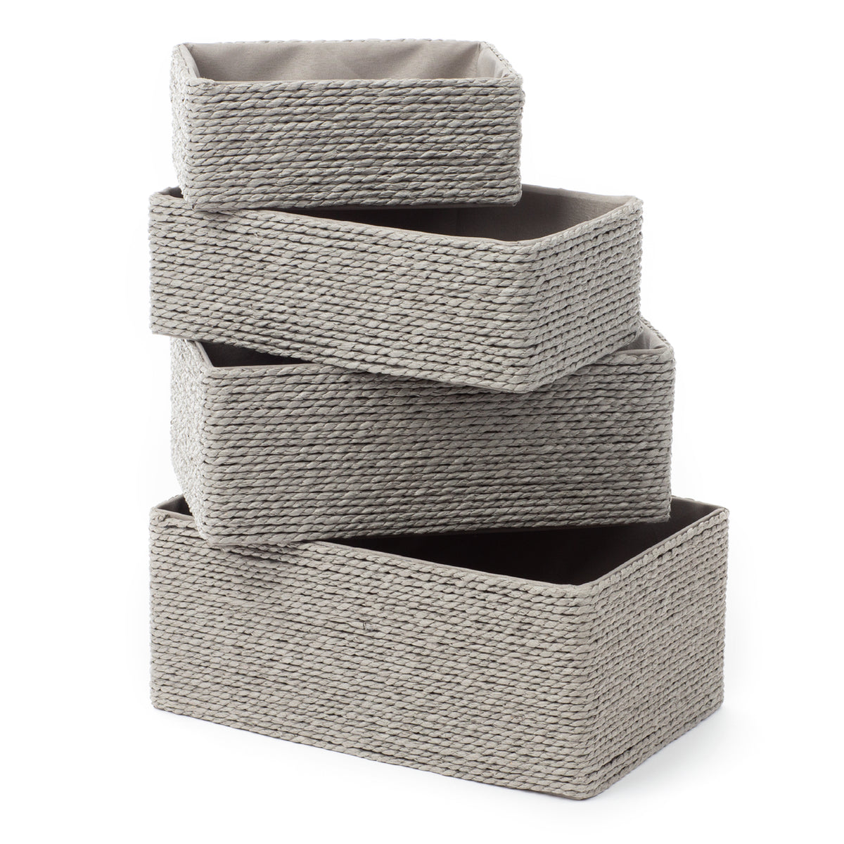 Livivo Set Of 4 Woven Paper Rope Storage Baskets