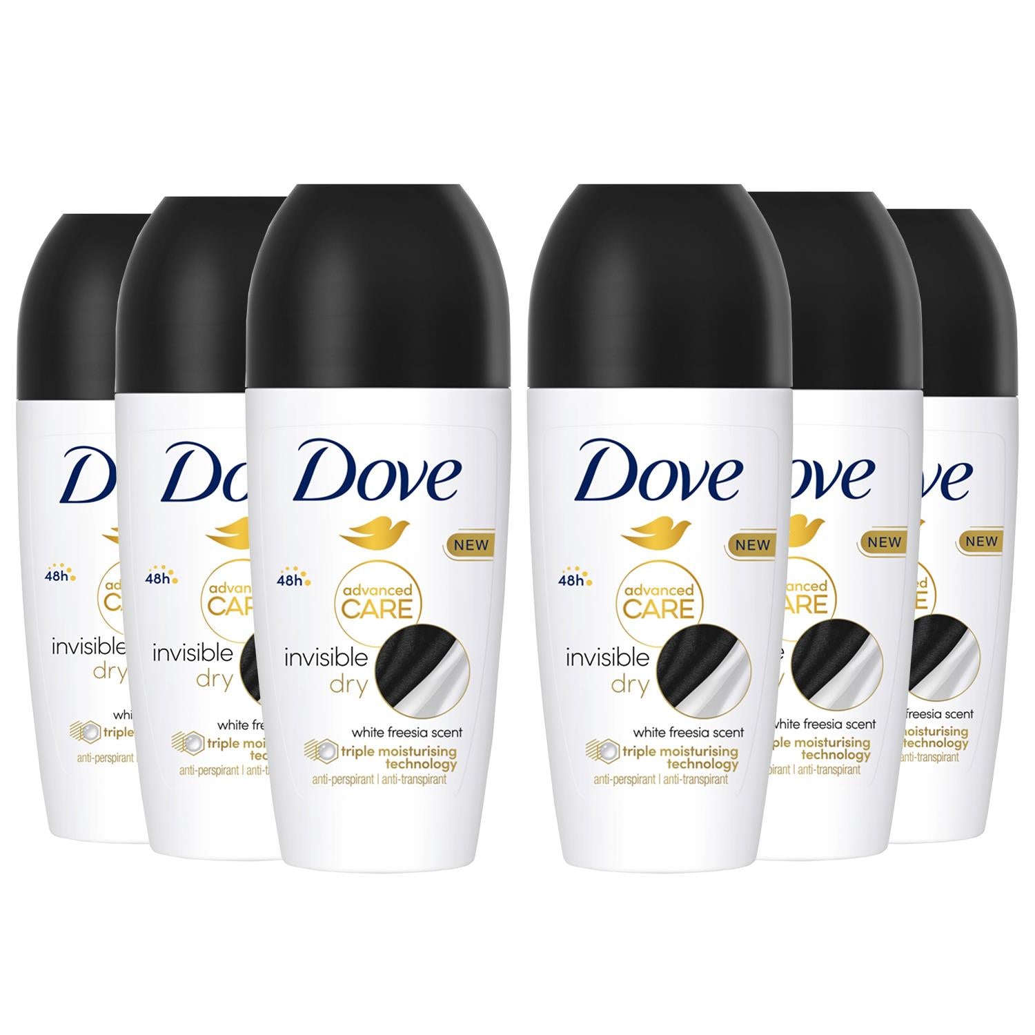 Antiperspirant Advanced Care Deodorant Invisible Dry 48h, 6x 50ml
