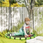 Kid Nest Swing Seat, Hanging Swing Set With Height Adjustable Ropes | Large | Black