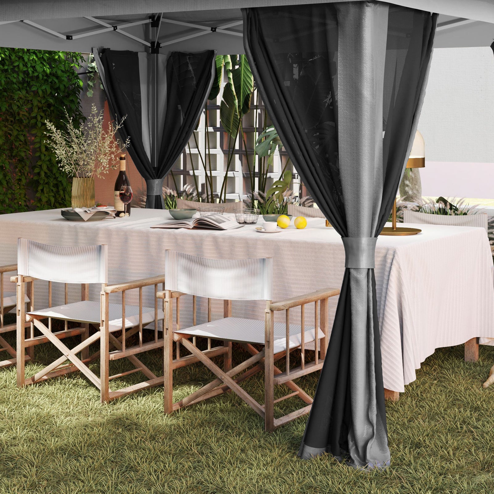 3.6x3.6m Pop Up Gazebo, Mesh Sides, Upf50+ | Dark Gray