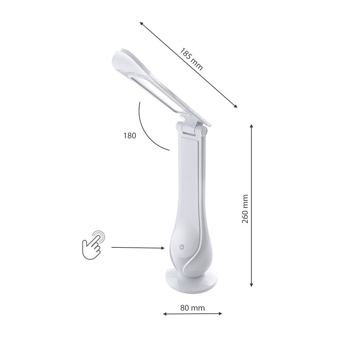 Lilly White Led Table Lamp Funky Reading Or Desk Lamp 4w Led Built In Fully Adjustable And 3 Stage Dimmer Switch