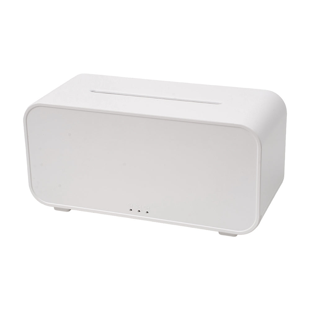 Ultrasonic Essential Oil Diffuser With Flame Effect, 7 Led Ambient Lights, Timer & Auto Shut-off | White