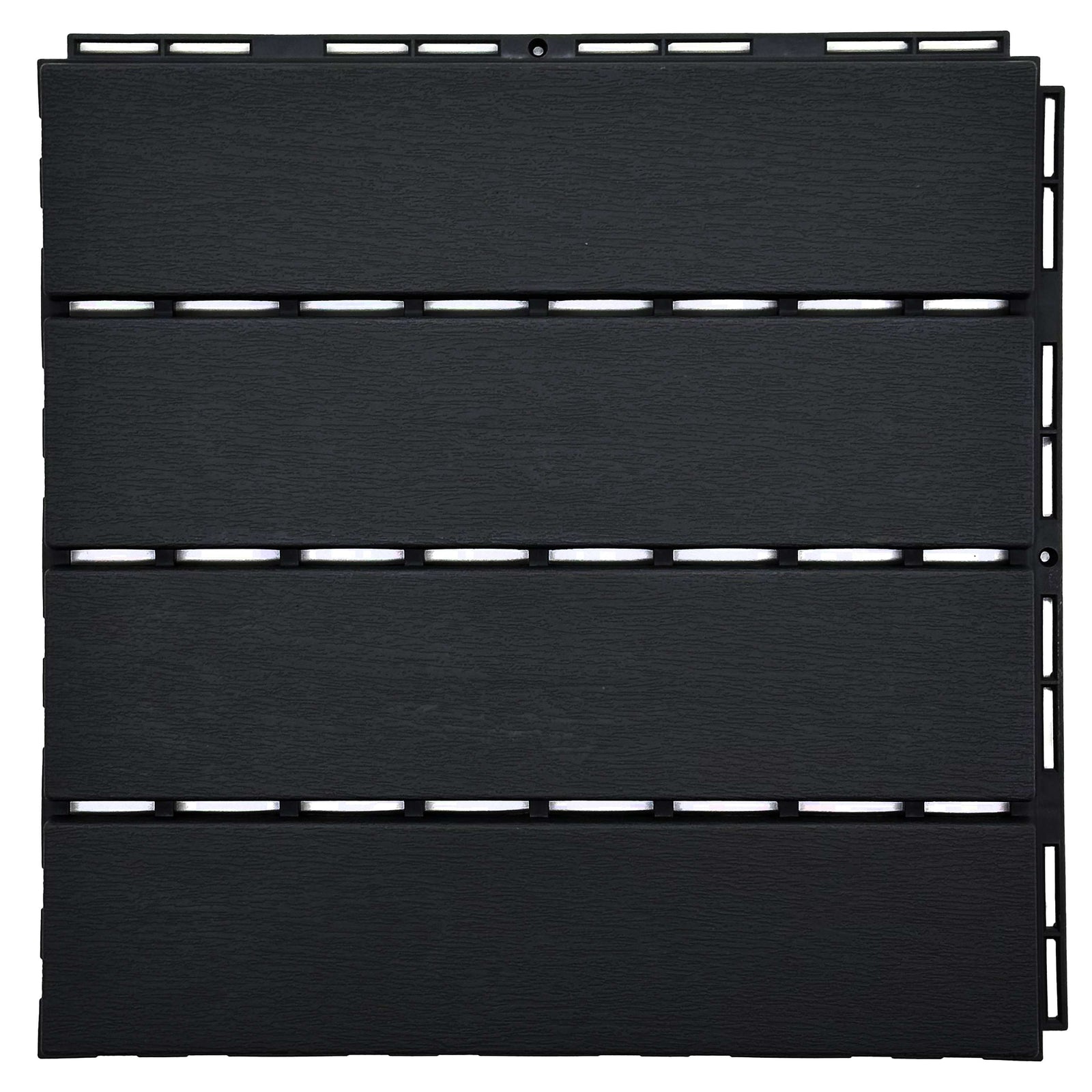 Polydeck Pvc Interlocking Decking Tiles - Black | Set-of-6 | Black