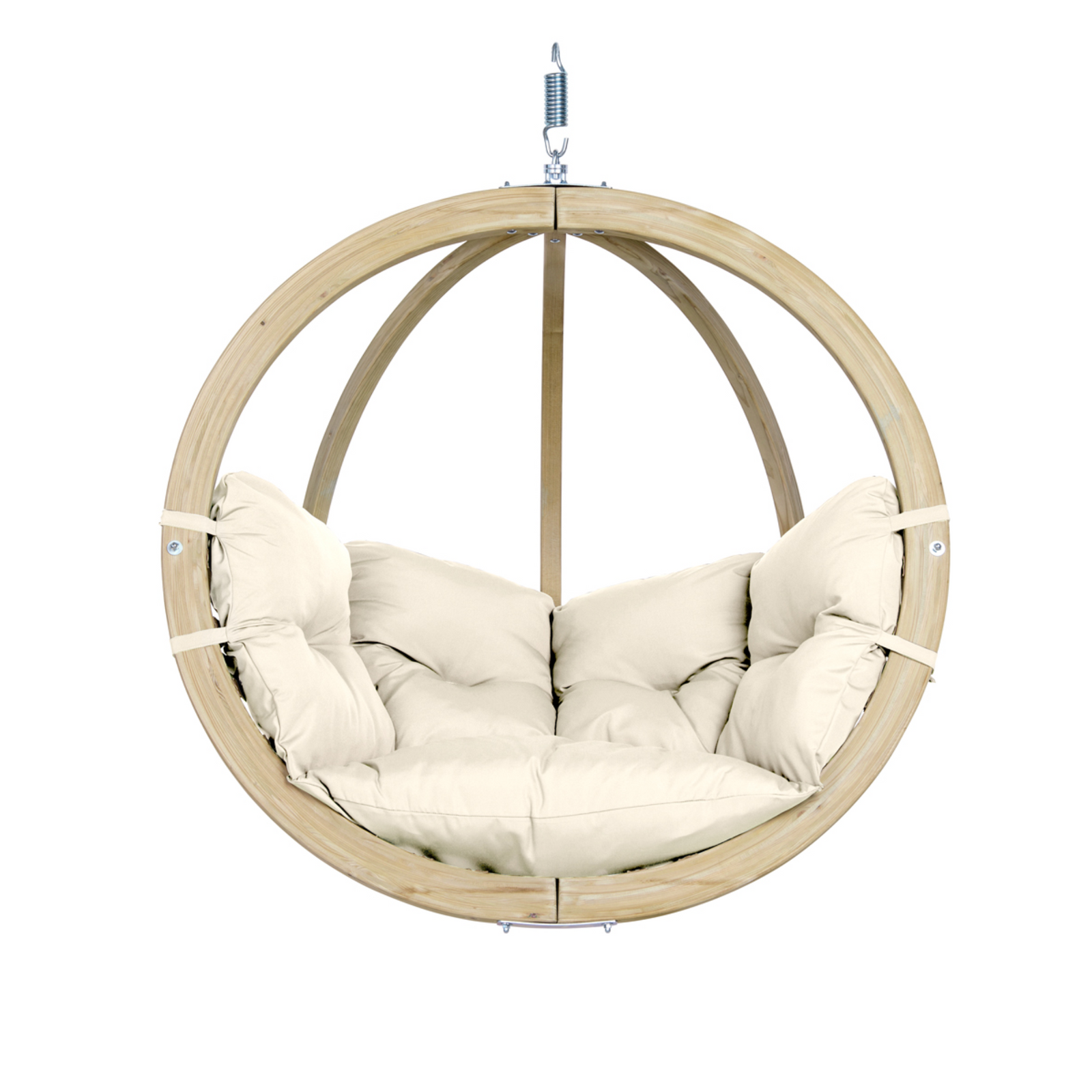 Globo Single Seat Weatherproof Hanging Egg Hammock Chair in Natura