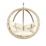 Globo Single Seat Weatherproof Hanging Egg Hammock Chair in Natura