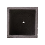 Patterned Cement Flower Pot With Drainage Modern Textured Concrete Planter | Small | Charcoal Grey