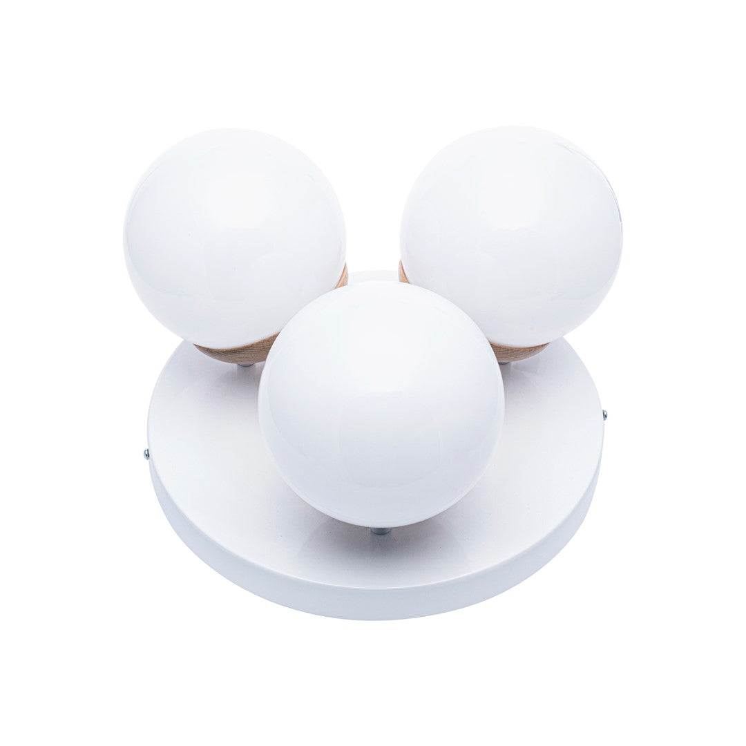 Sfera Designer Ceiling Lamp Hand Made Scandi Style Natural Wood Detail