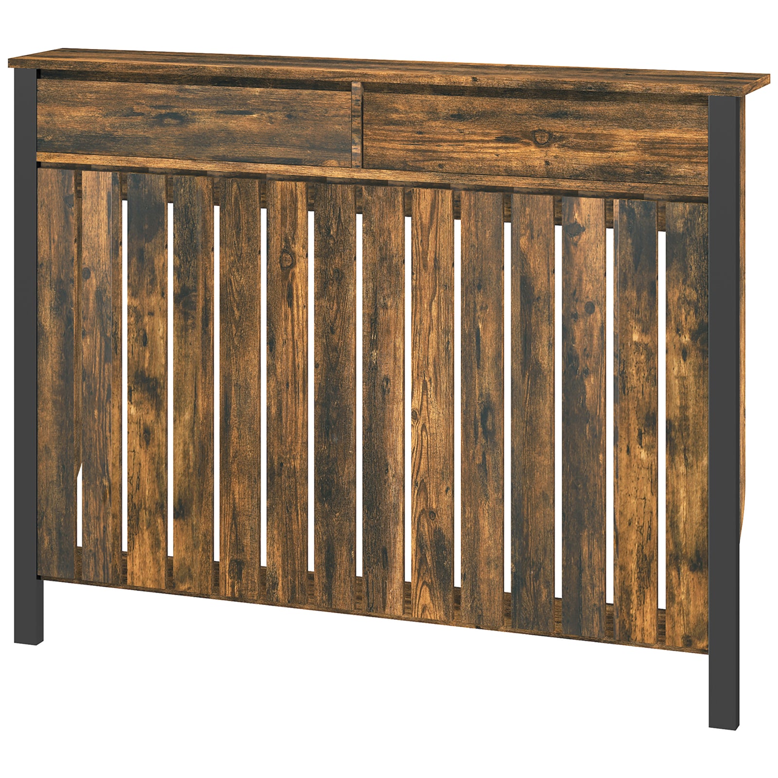 Radiator Cover With Drawer And Vertical Slats