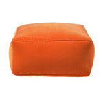Velvet Pouffe Bean Cube | 60cm x 60cm | Orange