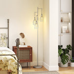 Industrial 3-light Floor Lamp Dimmable Led Standing Lamp | Silver