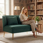 2 Seater Sofa, Small Sofa With Wing Back, Thick Seat | Green