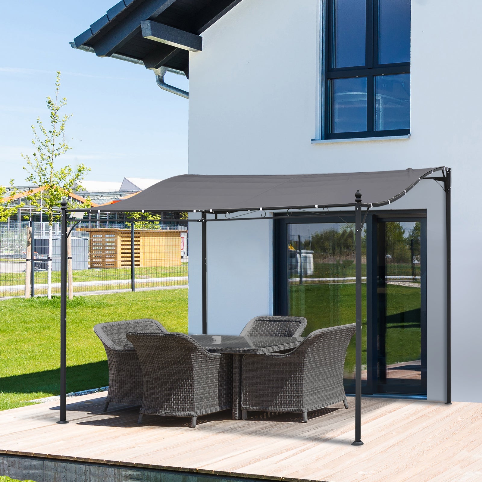 Gazebo Backyard Pool Garden Pergola Canopy Sun Shade Top | Medium
