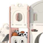 Toddler Slide Playset With Basketball Hoop Kids Climber Playground For Boys & Girls Ages 1-5, Multi-functional Indoor Play Structure