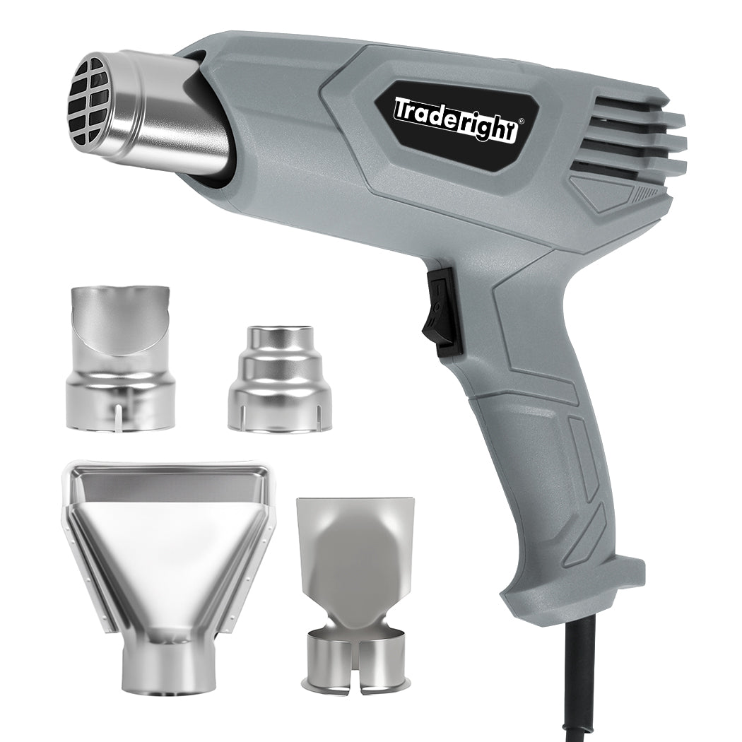 2000w Heat Gun Hot Air Blower 2 Temperature Paint Remover  4 Nozzles | Grey