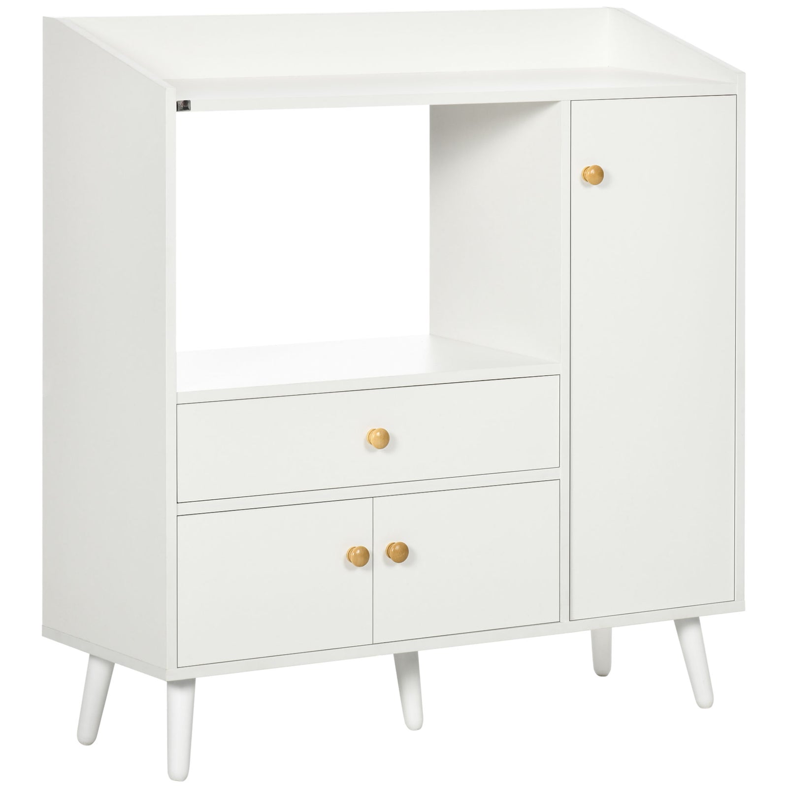 HOMCOM Freestanding Microwave Cabinet With Drawer