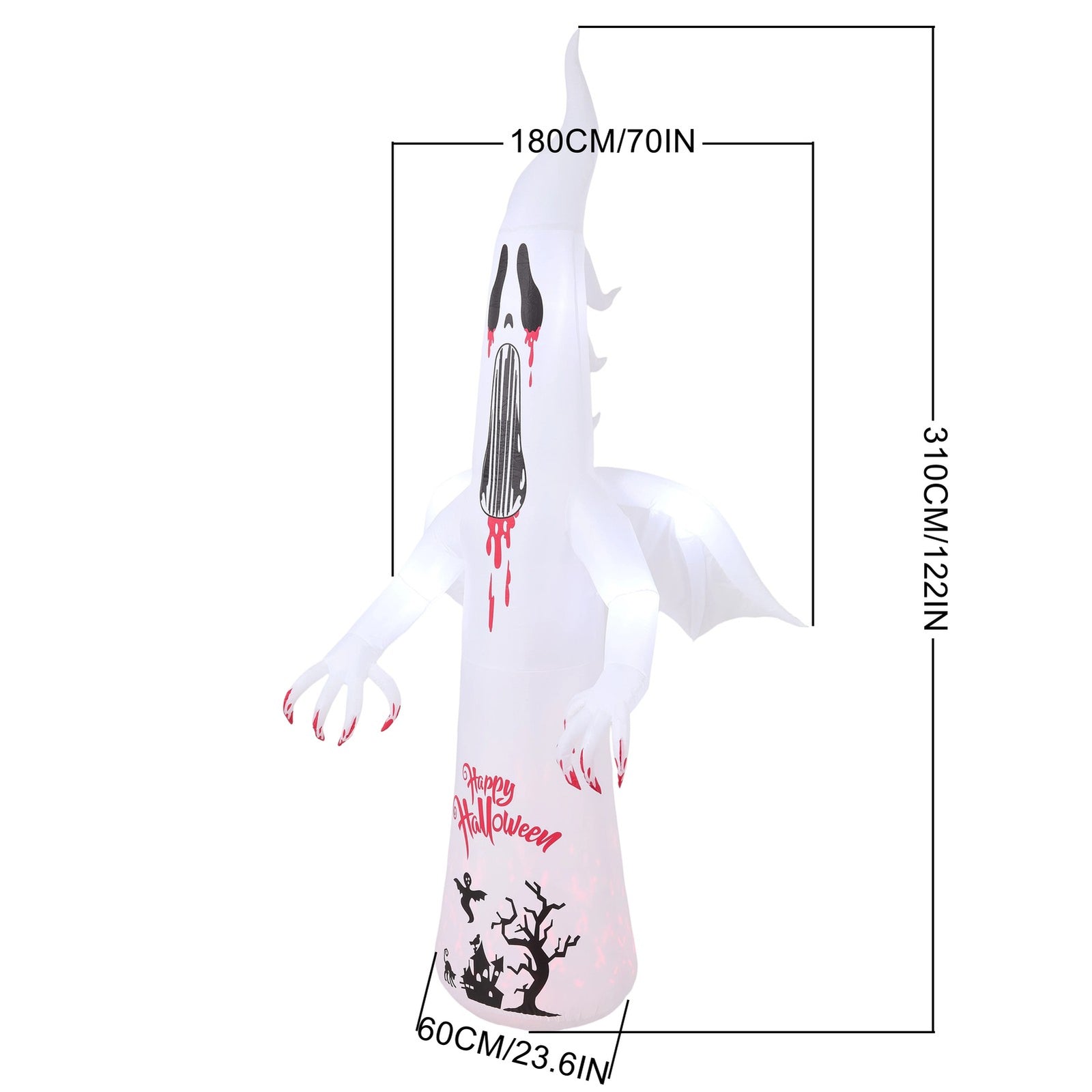 Breeins 10.2ft Halloween Inflatable Scream Ghost Decoration With Built-in Lights