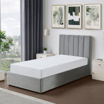 Corwin Grey Velvet Ottoman Storage Bed Frame - 4 Sizes Available | Single