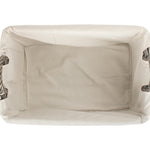 Wicker Shallow Lined Antique Wash Storage Basket | Large | White