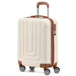 55x40x20cm Lightweight Luggage Overhead Cabin Hard Shell Cabin Suitcase 60+ Airlines Approved - Carry On Case - 4 Wheels | Cabin | Cream