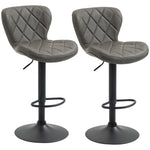 Adjustable Height Swivel Barstools Set Of 2 | Dark Gray